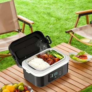 Portable Battery/<b>USB</b> Stainless Steel Food Warmer Digital LED Display Timer Function Fast <b>Heating</b> Multifunctional Electric Lunch - Product Image 3