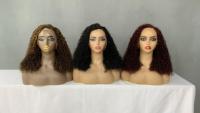 Perruque en cheveux humains Pixie Curl trois couleurs 360 lace sans colle