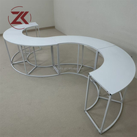 Table de présentation incurvée ZKAI pour mariage en extérieur, structure métallique blanche en forme de S, table de dessert serpentine pour décoration de fête
