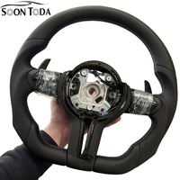 Volant sport en cuir noir complet en forme de D pour BMW F10 M140 E60b 128i M3 M340i E46 F30 F34 E92 2007 335i E60 E36 X5 M6