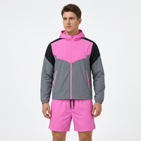 Ensemble veste coupe-vent à capuche et short personnalisable 2026 – Tenue de sport d'été en polyester à séchage rapide