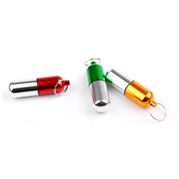 Bouteille de pilule de 32g avec porte-clés cartouche scellée étanche en alliage d'aluminium pour la médecine et le réservoir de sauvetage