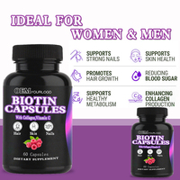 Capsules de berbérine et de biotine OEM/ODM, complément pour cheveux, peau, ongles et articulations, capsules de kératine, zinc, vitamines K2 et D3, NAD