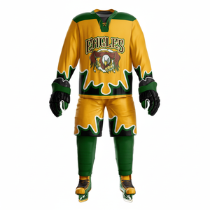 เครื่องแบบฮ็อกกี้น้ำแข็งทำจากโพลีเอสเตอร์100% น้ำหนักเบาออกแบบโลโก้ได้ตามต้องการและออกแบบล่าสุด - Product Image 1