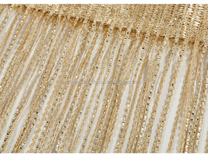 Rideau de porte ficelle à paillettes, diviseur de salle avec perles et <span class=keywords><strong>frange</strong></span> perlée pour décoration de mariage - Product Image 2