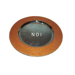 Assiette de service ronde de qualité supérieure avec bordure en perles de cristal, assiette de service en acier inoxydable pour la restauration hôtelière - Product Image 4