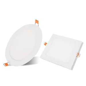 Hiệu Suất Cao Nhôm Trắng Tròn Quảng Trường 3W 4W 6W 9W 12W 15W 18W 24W Trần Âm Tường LED Bảng Điều Chỉnh Ánh Sáng