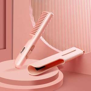 Mini peigne de coiffure Portable <span class=keywords><strong>sans</strong></span> <span class=keywords><strong>fil</strong></span> de Type c Rechargeable <span class=keywords><strong>brosse</strong></span> à cheveux Anti-brûlure pour tout le corps - Product Image 4