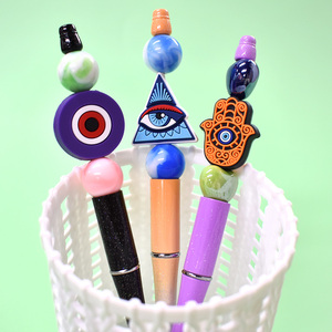 FURUN <strong>Wholesale</strong> Kids Pen Topper Fancy <strong>Beads</strong> for Pens Painting <strong>Beads</strong> Printed <strong>Silicone</strong> <strong>Beads</strong> Accessories Cute Pen Charms - Product Image 1
