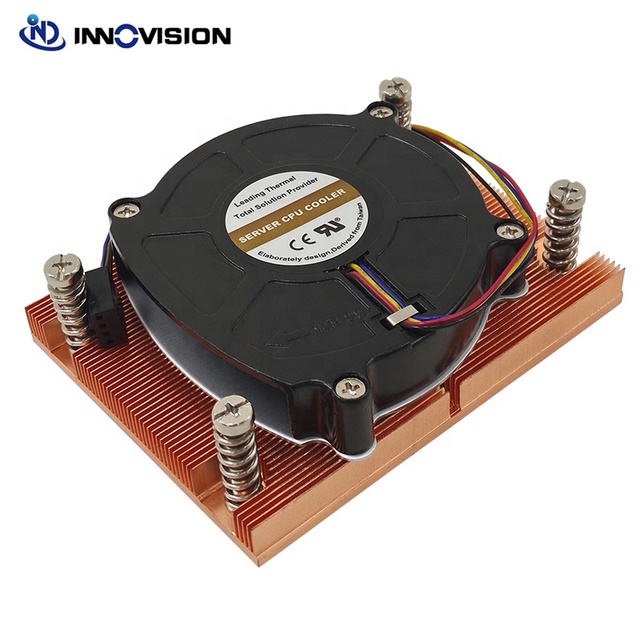 Good Quality 1U AM4 AM5 Cpu Cooler Server Heatsink Bigger Cooper Basement with 8015 Fan for AMD Ryzen TDP115W 1UA28