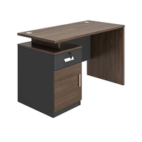Bureau de travail modulaire en bois moderne avec tiroirs de rangement, design ergonomique, construction en cellules pour espaces commerciaux, table de bureau