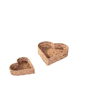 Bandeja de vime para servir cosméticos em forma de coração, cesta em forma de coração com jacinto de água, novo design - Product Image 2