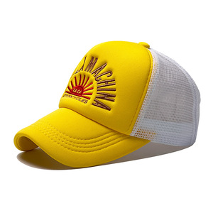 Casquette de camionneur américaine avec broderie de lettres, chapeau de soleil unisexe, protection solaire, maille personnalisée, 6 panneaux, réglable - Product Image 1