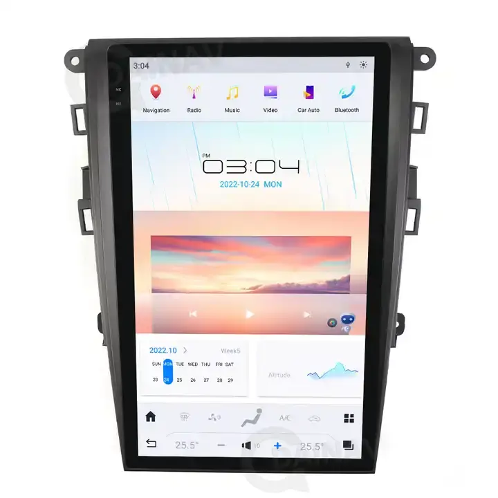 13.6 Inch Qualcomm Android11 Car Radio For Mondeo Fusion MK5 2013 - 2021 Vertical Screen Tesla Screen AUTO audio Tape Recorder