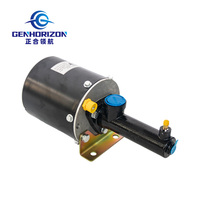 Pompe de surpression d'air pour chargeuse sur pneus 953 50C, poignée longue 156mmx90mm, peinte, avec support de godet d'huile à sortie droite