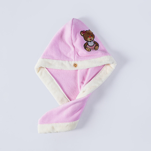 Bán Buôn Nhà Máy Trực Tiếp Formaldehyde-Miễn Phí San Hô Lông Cừu Khô Tóc Cap Với Thêu Gradient Màu Thấm Tóc Khô Khăn - Product Image 5