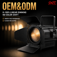 Projecteur Fresnel 6-en-1 RGBALC 300W avec LED Citizen, contrôle DMX manuel, emballage en flight case, équipement de scène pour stand d'exposition