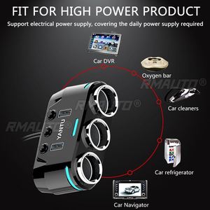 YANTU <b>12V</b>-24V Car Charger Charging Port 3.1A QC3.0 Fast Charger Car Power <b>Socket</b> With 3 Charging Cable - Product Image 5