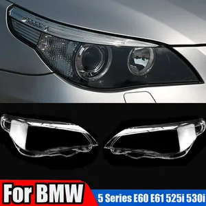Couverture de lentille de phare de voiture 2004-2010 pour Série 5 E60 E61 525i 530i, boîtier de phare latéral en verre, kits de carrosserie - Product Image 1