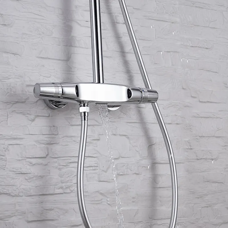 Bathroom Shower Fixture 8-inch Rainfall Shower Head Sets Vintage Wall Mounted Mixer Shower Set 9410