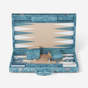 Tùy Chỉnh 18 inch sang trọng làm bằng tay PU da màu xanh cá sấu <span class=keywords><strong>backgammon</strong></span> thiết lập Hội Đồng Quản trị trò chơi - Product Image 2