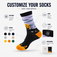 Chaussettes personnalisées sportives OEM pour adultes, automne, en polyester/nylon/coton/bambou/laine, sans couture, résistantes aux déchirures, respirantes