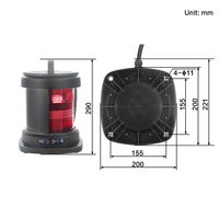 Feu de navigation marin à pont unique CXH2-11P 3nm 112.5 °   IP56 P28S 24V/110V/220V pour les navires et les embarcations en plastique technique