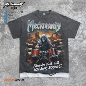 T-shirt surdimensionné personnalisé pour homme, style rétro imprimé, coupe ample et respirante, effet délavé, idéal pour l'été - Product Image 4
