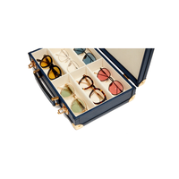 Boîte d'emballage de luxe en gros pour lunettes de soleil avec tiroir, étui personnalisé en cuir PU avec logo, boîte de présentation pour lunettes, étui à lunettes