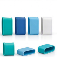 Bande de maintien en silicone pour raquette de tennis, pagaie de pickleball, exercice, universelle, durable, extensible, en bleu turquoise et blanc