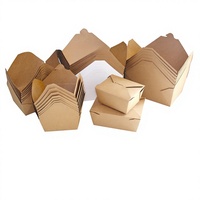 Boîte à emporter carrée en papier kraft pour poulet frit, nourriture chinoise, emballage promotionnel personnalisable de Ningbo