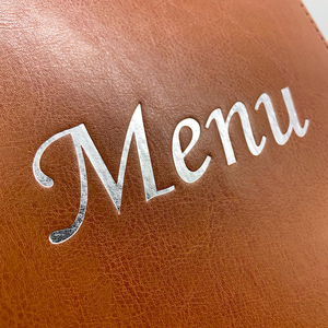 Carpeta de Menú de Cuero Sintético Marrón de Alta Calidad, Páginas Dobles, Menú de Comida Personalizado, Libro de Menú para Restaurante - Product Image 4