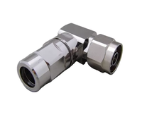 Conector Coaxial RF de Aluminio de Pared Lisa de 3/8'', Tipo N, Macho, Impermeable, con Abrazadera en Ángulo Recto