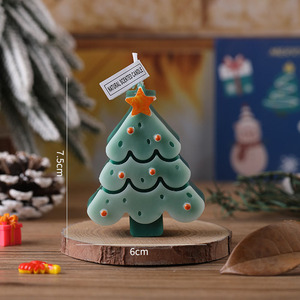 Modern Art <b>Candle</b> Christmas <b>Gift</b> <b>Set</b> Handmade Scented Luxury Paraffin Wax Glass Jars Tree Shape Fruity Scent Christmas - Product Image 2
