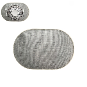 Tovaglietta Ovale in Poliestere 45x30 cm Grigia - Product Image 1