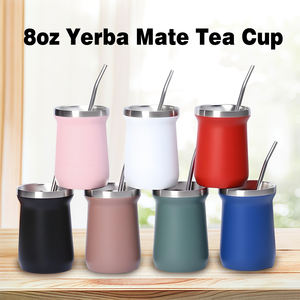 개인 맞춤형 커피 컵 핑크 신부 선물 사무실 컵 예르바 마테 차용 8oz 뚜껑 포함 304 스테인리스 텀블러 야외용 - Product Image 6