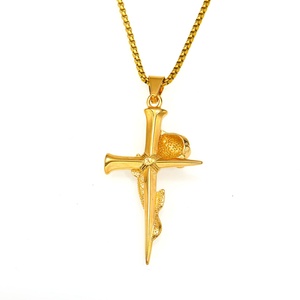 Collar con Colgante de Cruz de Acero Inoxidable para Hombre, en Oro, Plata y Negro, Estilo Gótico, Cristiano, Religioso, Biker, Hip Hop, Joyería Resistente al Agua - Product Image 4
