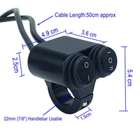 Interrupteur de guidon de moto 2-en-1 avec bouton de commande, pour guidon de moto 22mm (7/8 po), interrupteurs de rééquipement étanches avec indicateur marche/arrêt