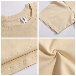 260 Grams Heavy <b>Weight</b> Oversized Men's Unisex Hip Hop Breathable Cotton <b>Blank</b> Plain Color T-Shirts - Product Image 3