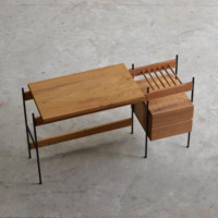 Bureau en bois naturel français de luxe moderne Table de bureau en marbre Bureau d'ordinateur en métal de créateur simple pour le stockage à la maison