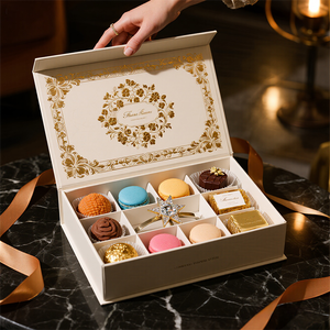 Tùy Chỉnh Cấp Thực Phẩm Sô Cô La <span class=keywords><strong>Macaron</strong></span> Cứng Nhắc Chất Lượng Cao Từ Đóng Cửa Các Tông Cảm Ơn Bạn Giấy Bao Bì Hộp Quà Tặng Với Chèn - Product Image 1