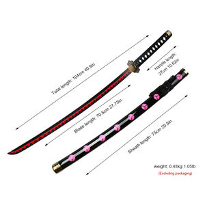 Espada de Juguete de Cosplay de Roronoa Zoro, Katana de 104 cm/41 Pulgadas, Armas de Juego de Rol de Anime, Enma White Nidai <span class=keywords><strong>Kitetsu</strong></span> con Soporte para Espada y Cinturón - Product Image 4