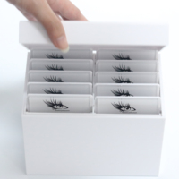 Boîte organisatrice pour extensions de cils en acrylique personnalisées, 10 tuiles, tuiles à cils irisées, modèle ETS-23