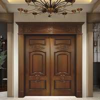 Porte d'entrée principale de villa moderne Conception de portes intérieures en bois massif avec isolation phonique Garantie de 5 ans