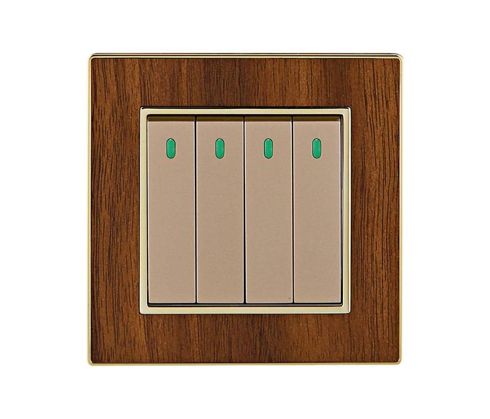 Saudi Arabia Electrical Wall Switch 4 Gang 1/2 Way Lighting Smart Home Outlet Touch Panel Wall Switches