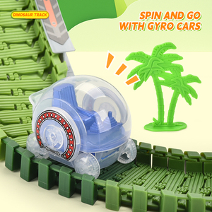 Ksf 233 Stukken Elektrische Dinosaurus Rail Auto Spoorbaan Jongen Dinosaurus Wereld Diy Block Track Game Set Dinosaurus Auto Kinderen Speelgoed - Product Image 4
