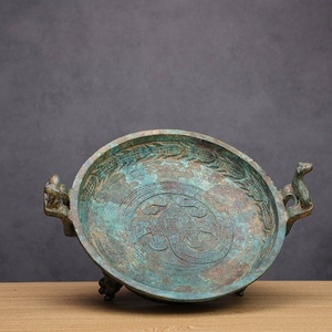 Jingciren Boutique - Platos Decorativos de Bronce Antiguo con Diseño de Peces, Platos de Pared con Patrón de Peces, Artesanía para Sala de Estar, Decoración Cultural para Escritorio - Product Image 2