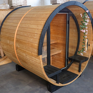 <span class=keywords><strong>Sauna</strong></span> Elettrica a Vapore Secco a Forma di Botte per Esterni, Capacità 4-6 Persone, Realizzata in Hemlock/Cedro Rosso/Abete, Novità 2026 - Product Image 3