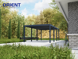 Pérgola de Techo con Aspersores de Aluminio Motorizados, Pérgola de Jardín con Protección Solar, Pérgola de Techo con Revestimiento de Aluminio Impermeable para Exteriores - Product Image 5