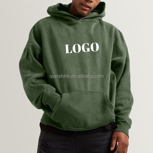 Fabricants de sweat à capuche uni vierge Streetwear unisexe avec logo personnalisé en éponge française imprimé bouffant essentiel sweat à capuche carré court - Product Image 2